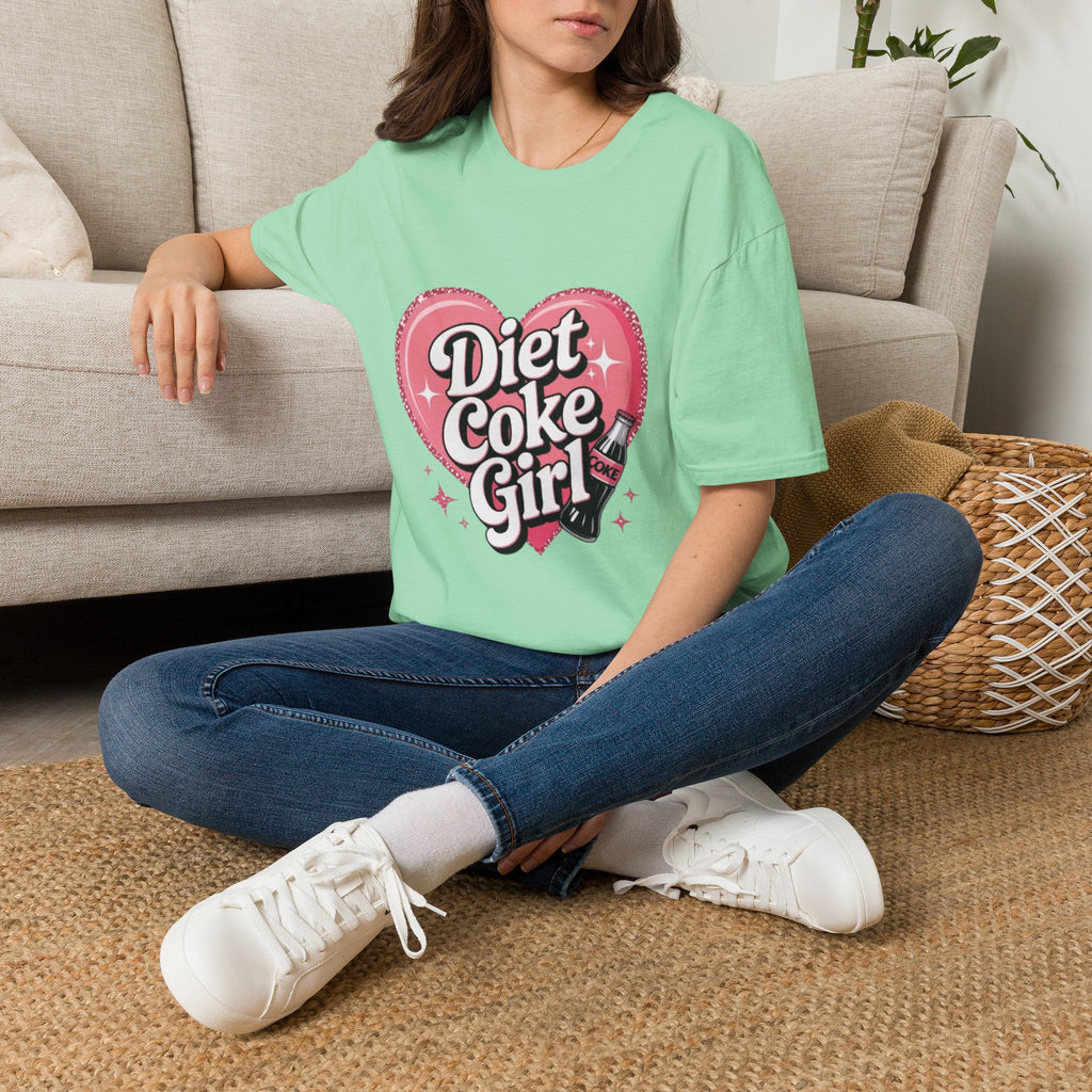 Diet Coke Girl T-Shirt — Retro Pink Heart Logo Tee for Soda Lovers
