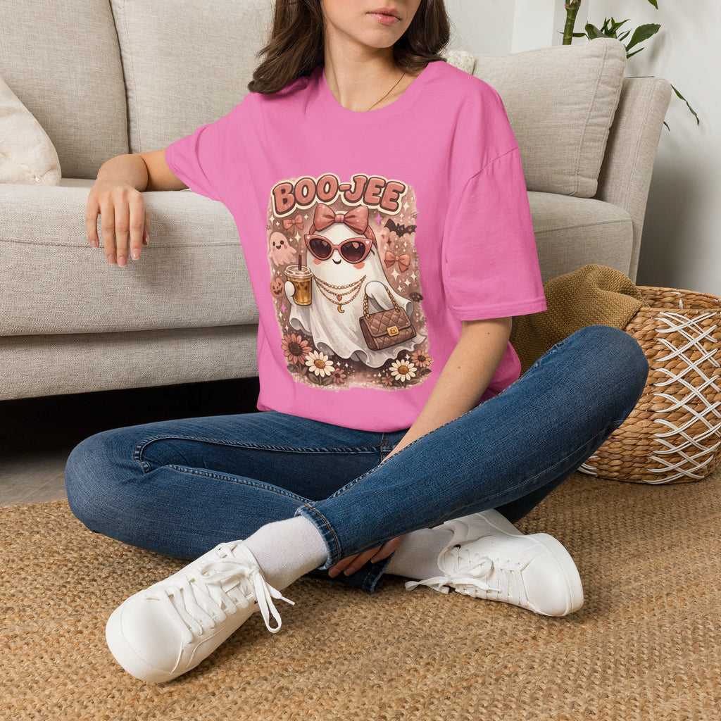 Boo-Jee Cute Ghost Graphic T-Shirt — Retro Halloween Kawaii Tee