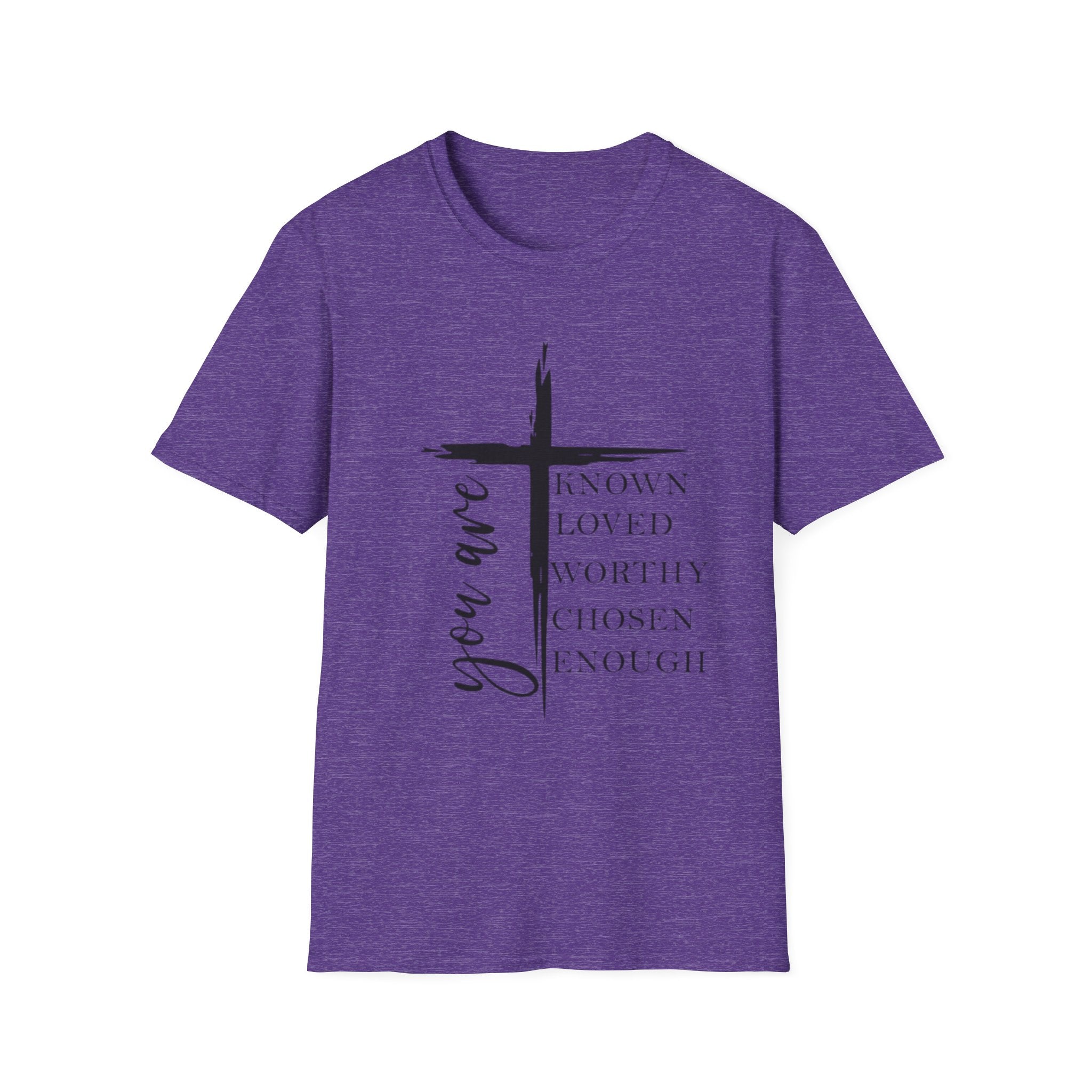 Christian Cross 'You Are' Inspirational T-Shirt — Known, Loved, Worthy, Chosen, Enough