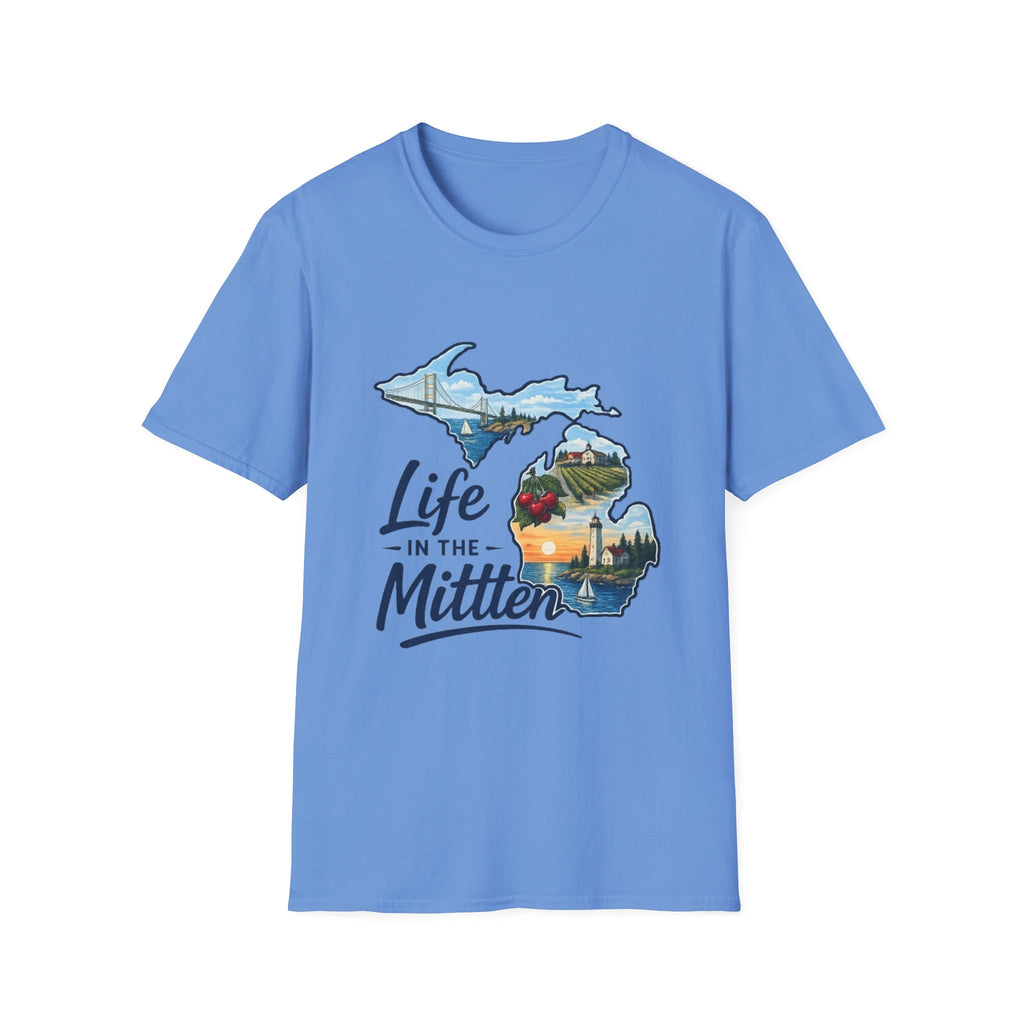 Life in the Mitten Michigan T-Shirt — Scenic State Pride Tee