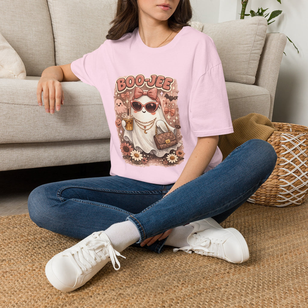 Boo-Jee Cute Ghost Graphic T-Shirt — Retro Halloween Kawaii Tee