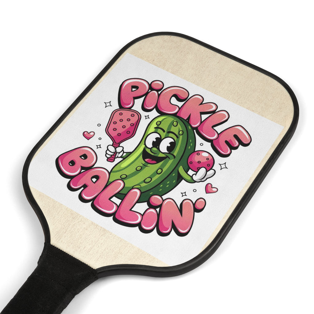 Pickle Ballin' Pickleball Paddle Set — Cute Pickle Graphic Paddle & Balls