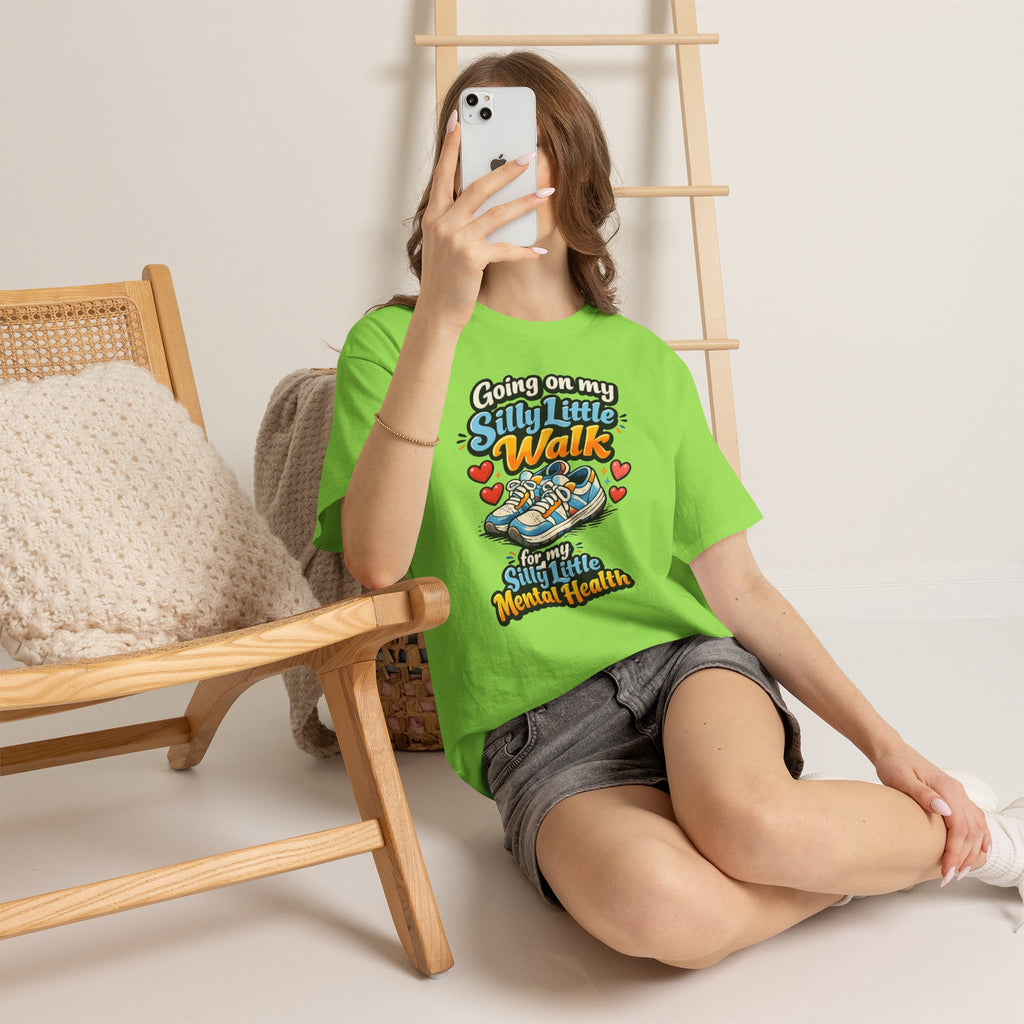 Mental Health Walk T-Shirt — "Going on My Silly Little Walk" Graphic Tee