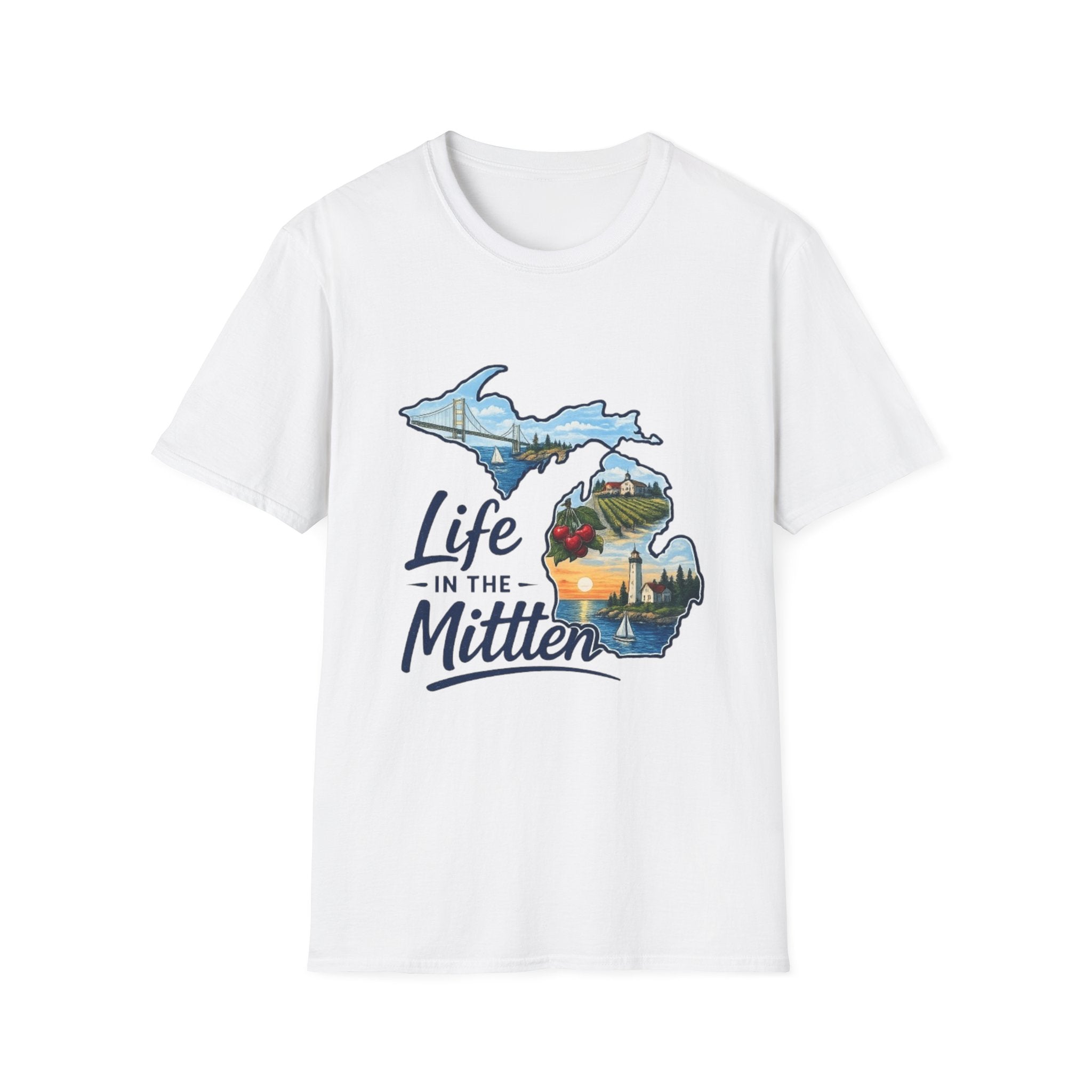 Life in the Mitten Michigan T-Shirt — Scenic State Pride Tee