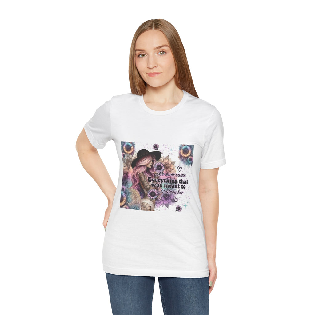 Inspirational Boho Tee — "She Became Everything That Was Meant to Be" Graphic Shirt