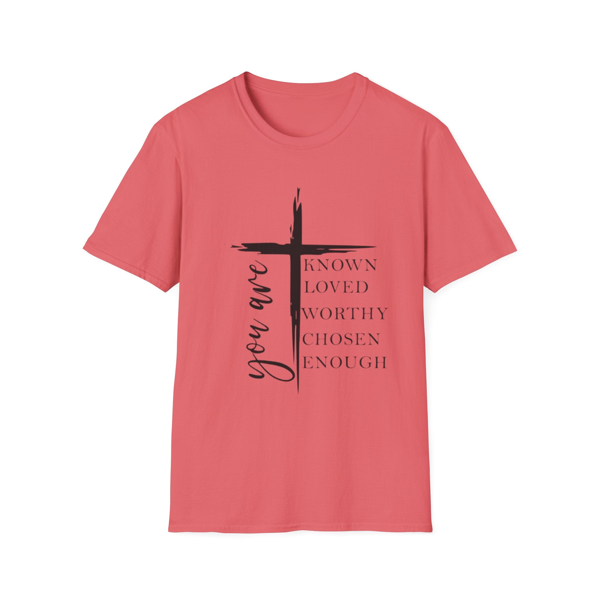 Christian Cross 'You Are' Inspirational T-Shirt — Known, Loved, Worthy, Chosen, Enough