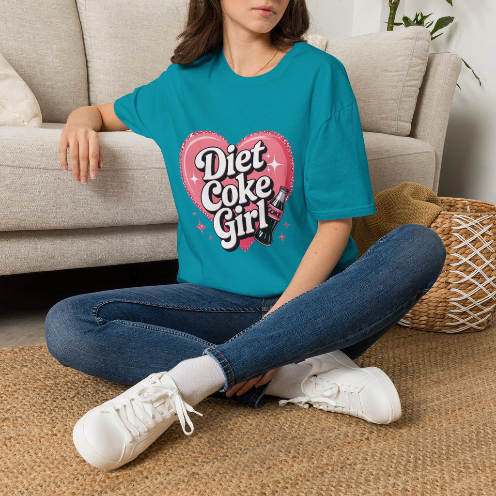 Diet Coke Girl T-Shirt — Retro Pink Heart Logo Tee for Soda Lovers