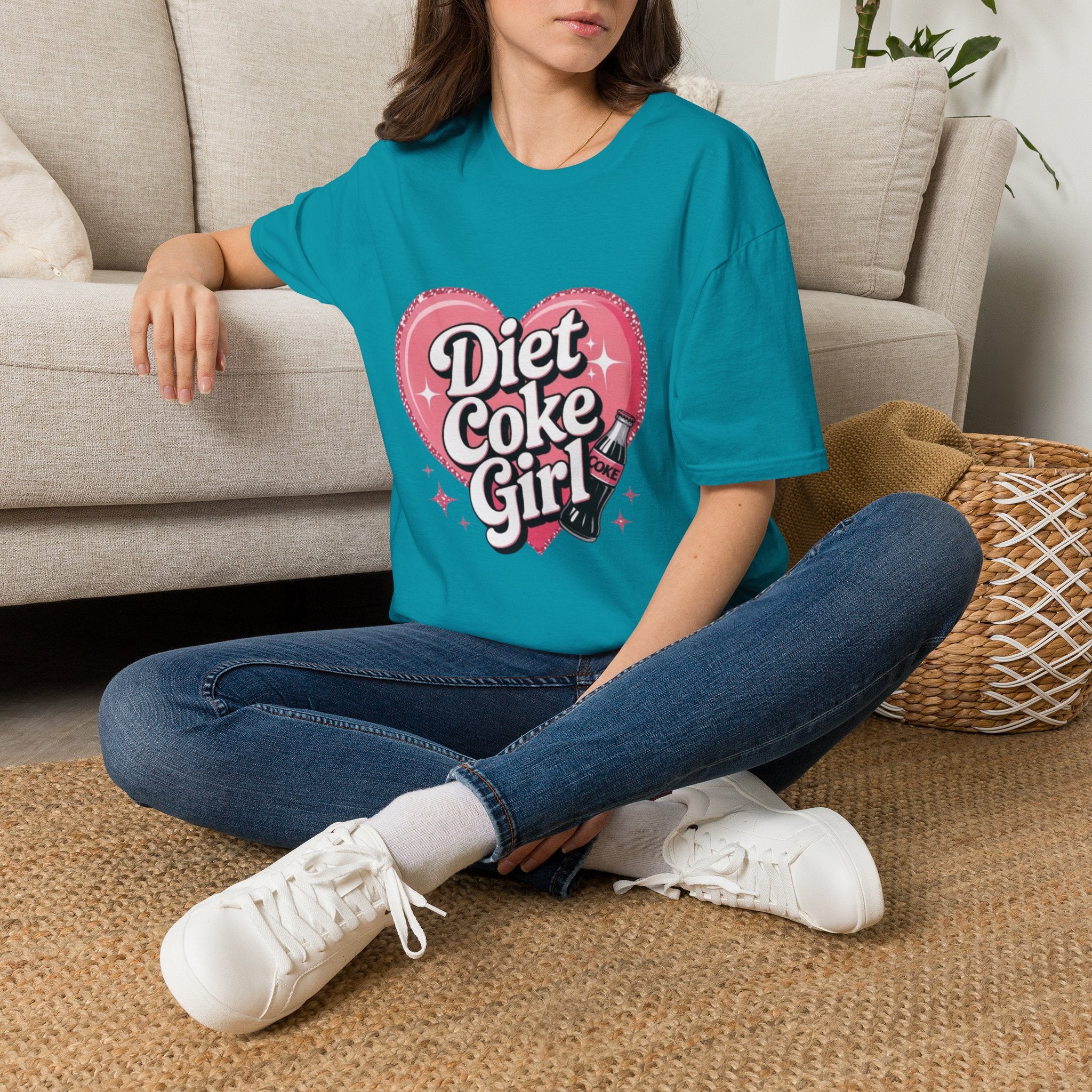 Diet Coke Girl T-Shirt — Retro Pink Heart Logo Tee for Soda Lovers