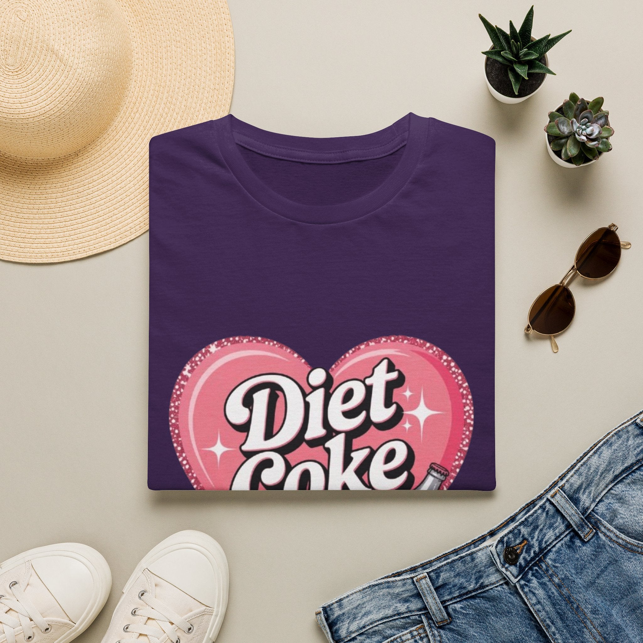 Diet Coke Girl T-Shirt — Retro Pink Heart Logo Tee for Soda Lovers