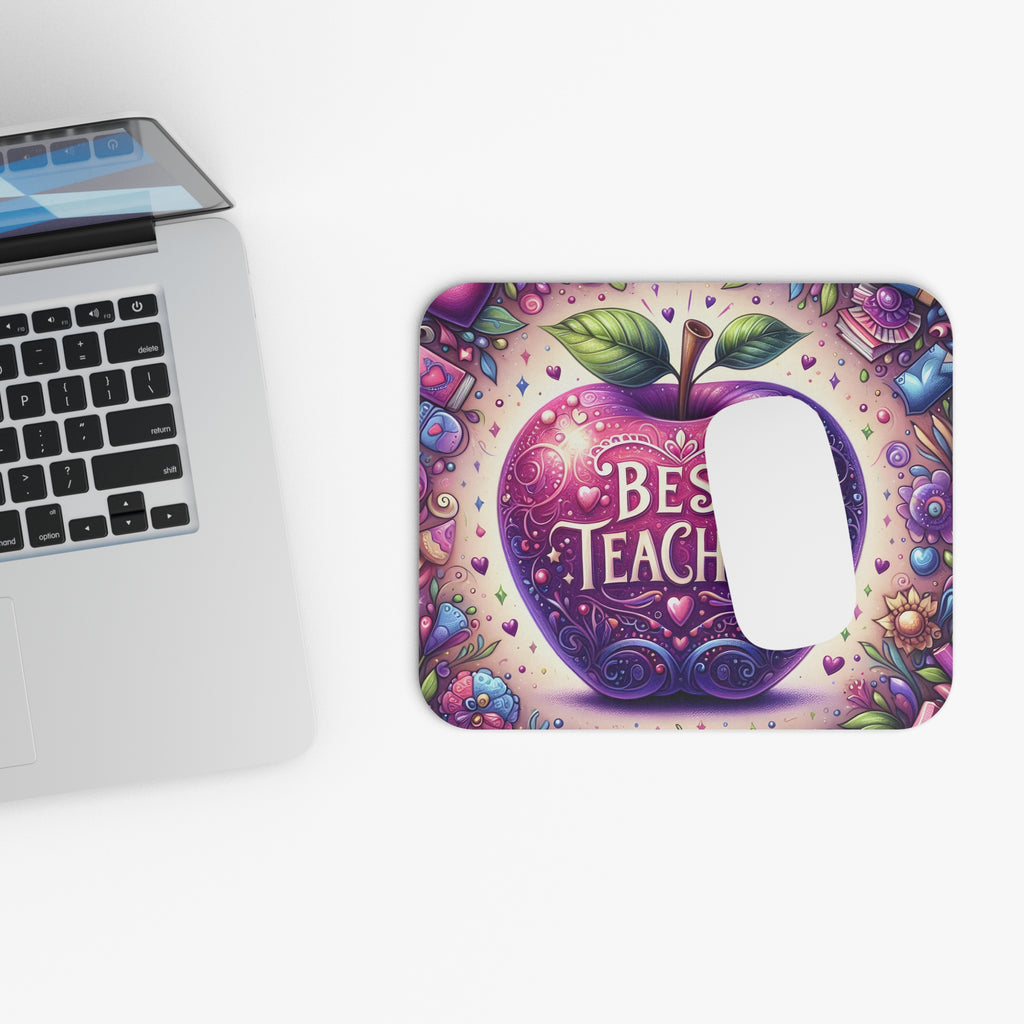 Best Teacher Apple Mouse Pad — Colorful Appreciation Gift for Educators