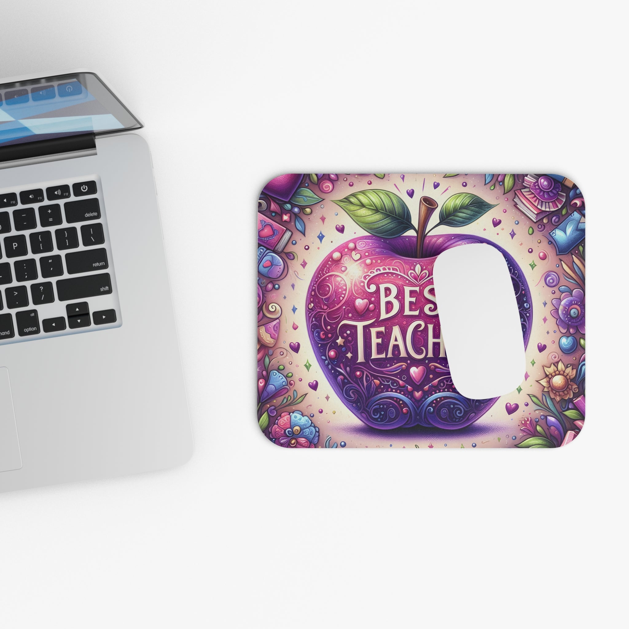 Best Teacher Apple Mouse Pad — Colorful Appreciation Gift for Educators