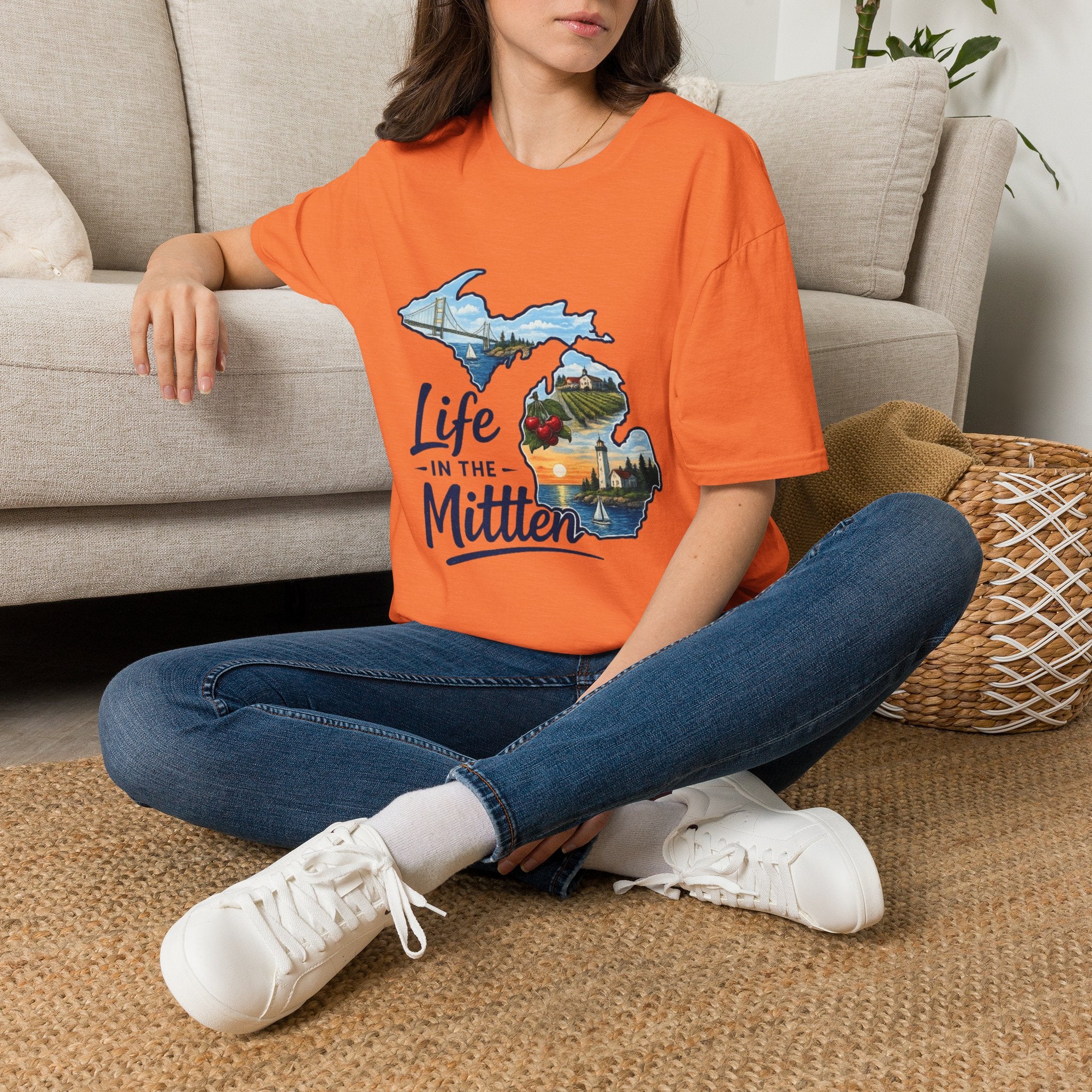 Life in the Mitten Michigan T-Shirt — Scenic State Pride Tee