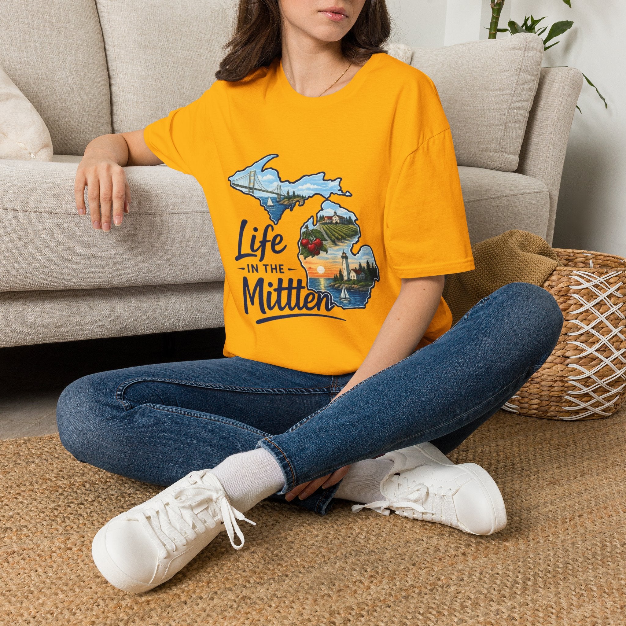 Life in the Mitten Michigan T-Shirt — Scenic State Pride Tee