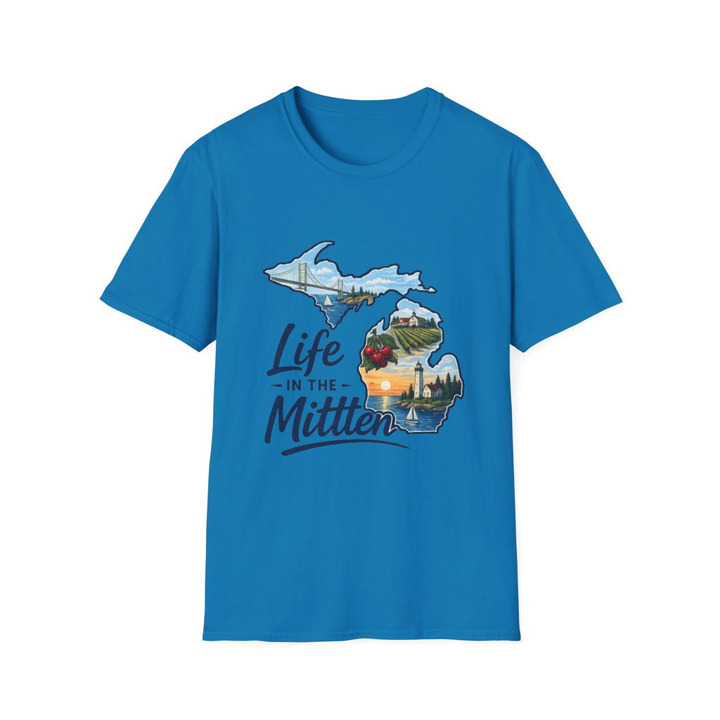 Life in the Mitten Michigan T-Shirt — Scenic State Pride Tee