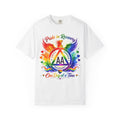 AA Recovery Pride T-Shirt — "One Day at a Time" Rainbow Phoenix