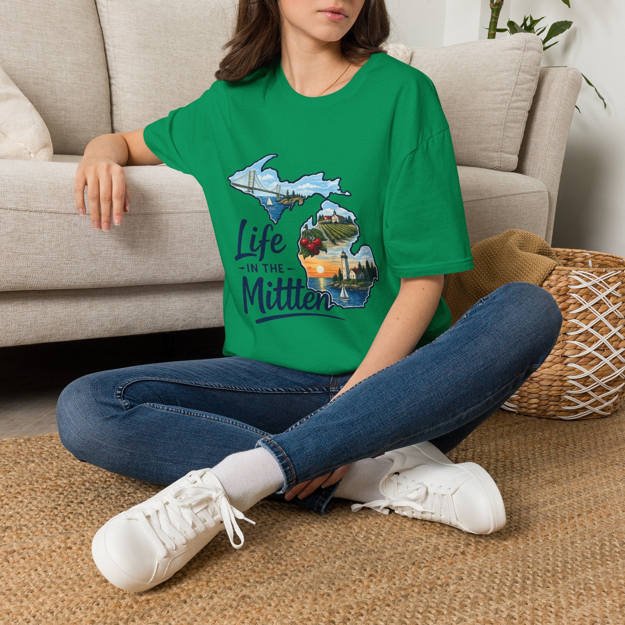 Life in the Mitten Michigan T-Shirt — Scenic State Pride Tee