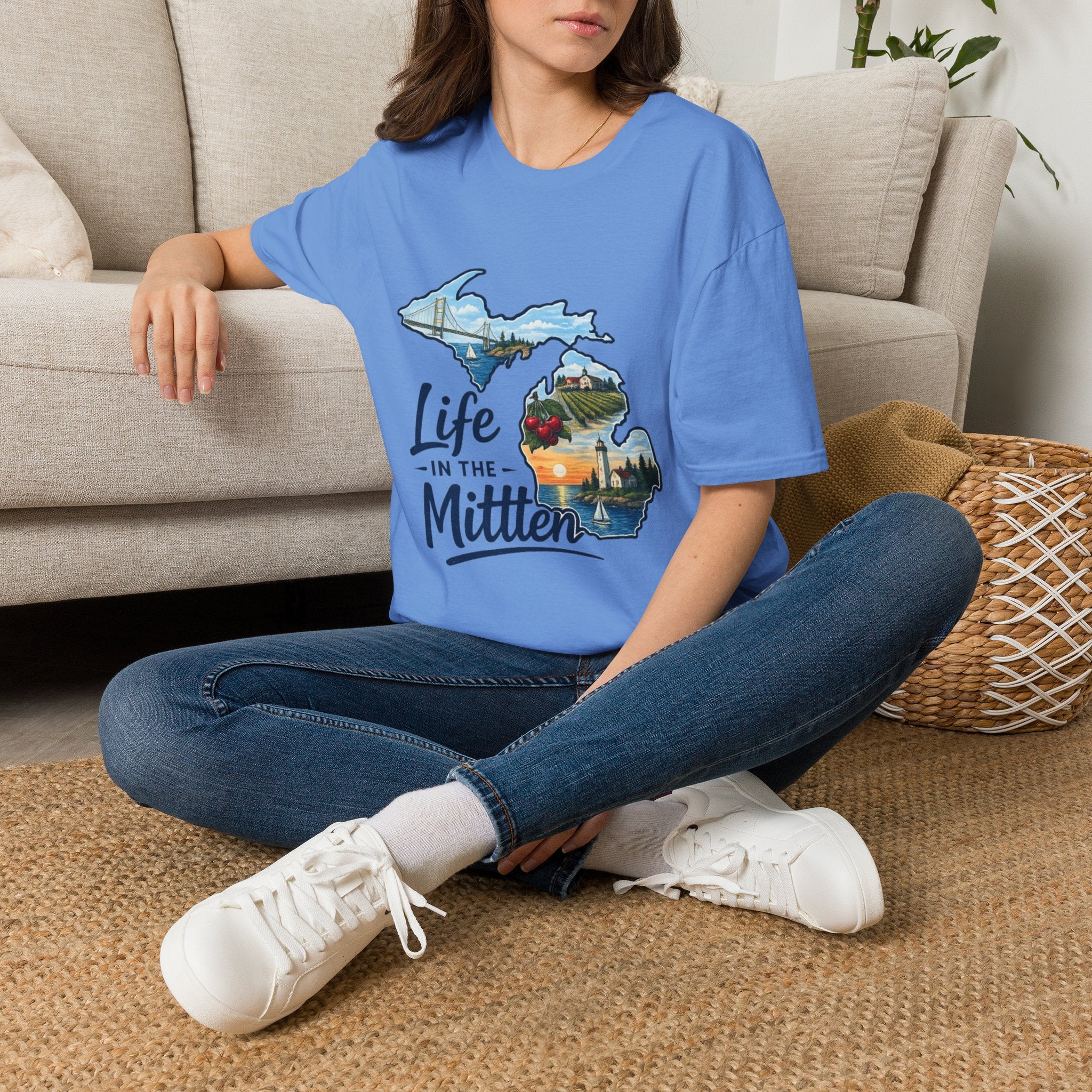 Life in the Mitten Michigan T-Shirt — Scenic State Pride Tee