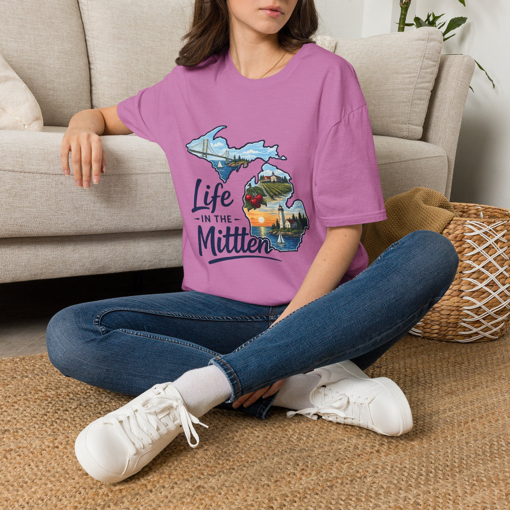 Life in the Mitten Michigan T-Shirt — Scenic State Pride Tee