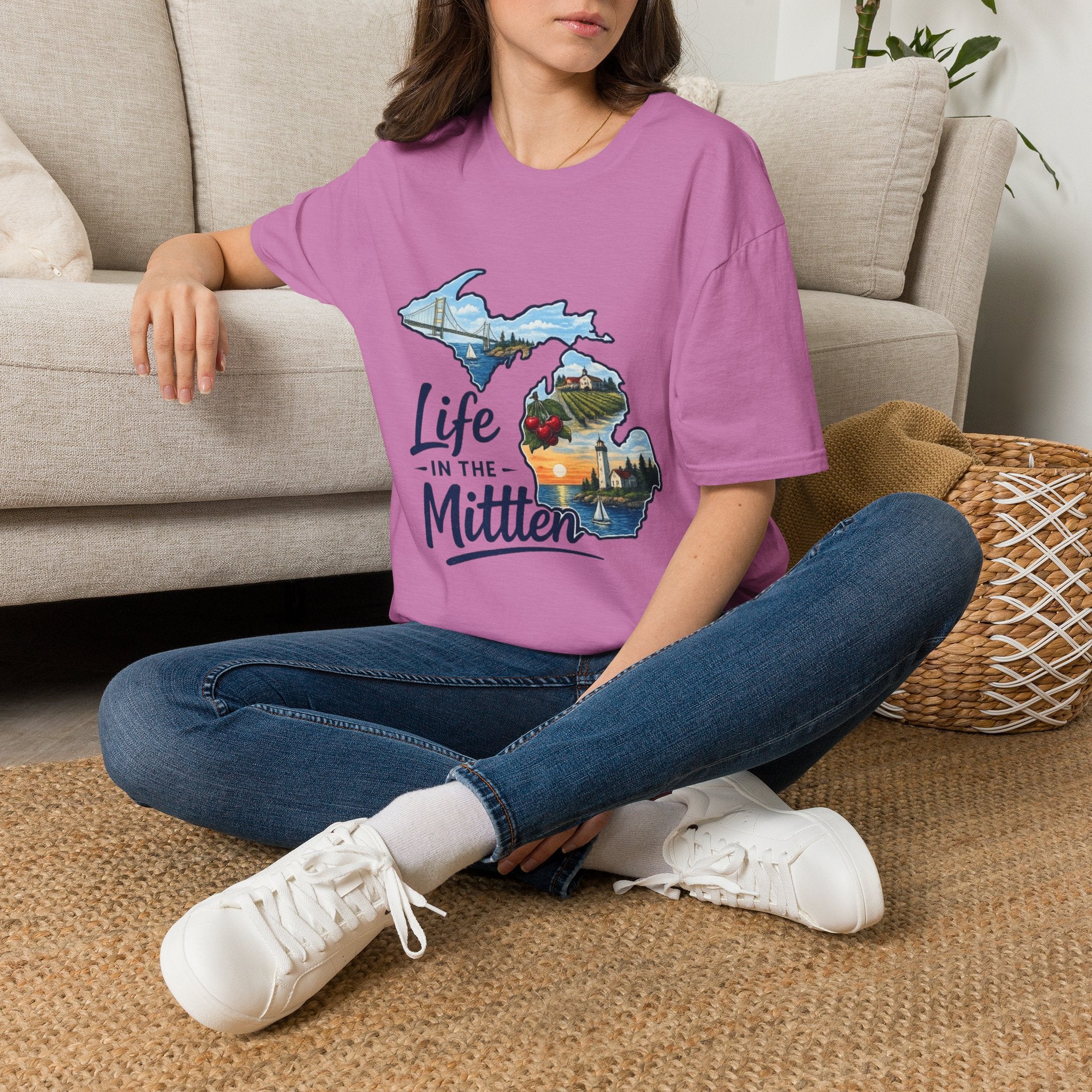 Life in the Mitten Michigan T-Shirt — Scenic State Pride Tee