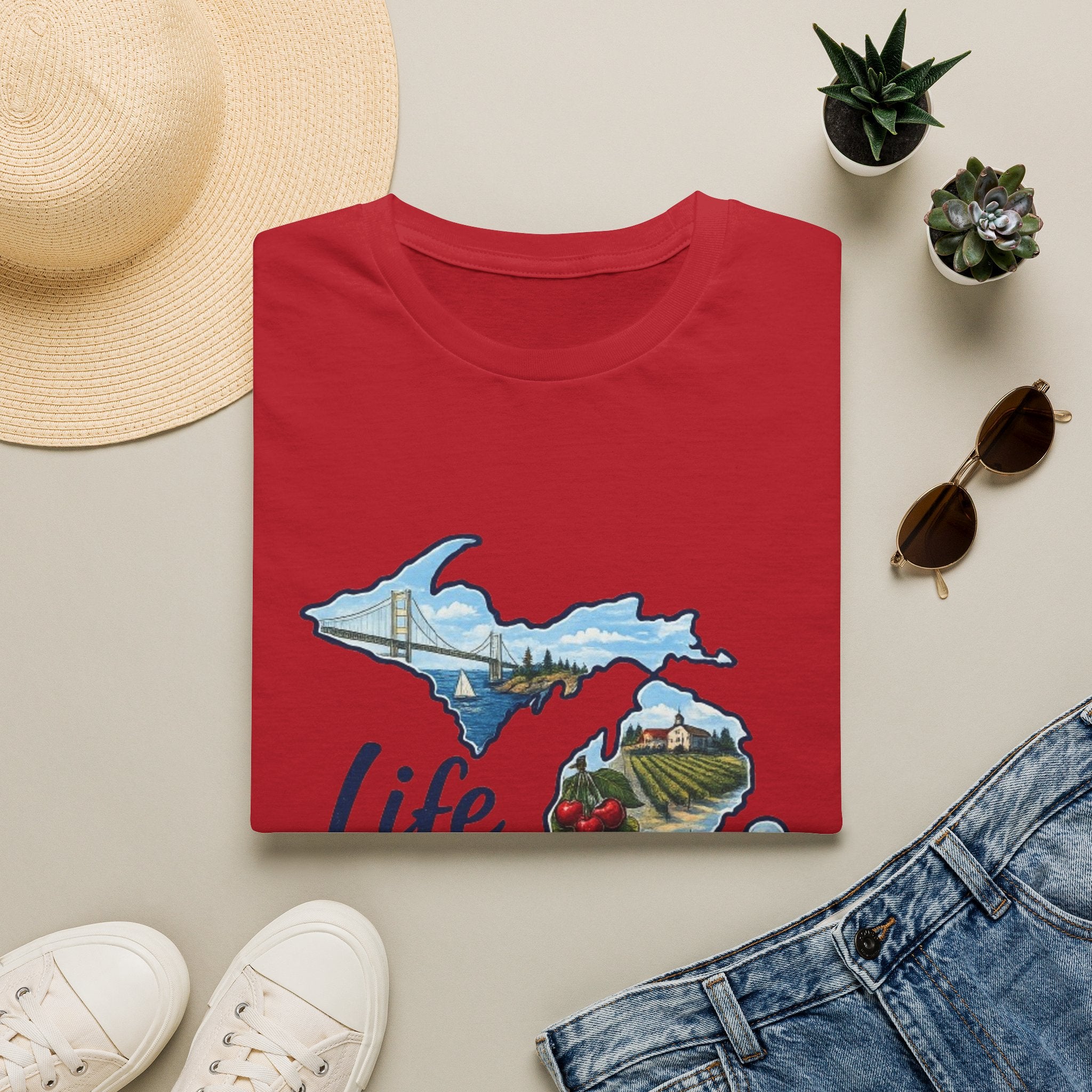 Life in the Mitten Michigan T-Shirt — Scenic State Pride Tee