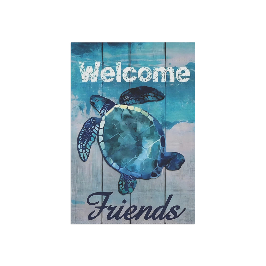 Welcome Friends Sea Turtle Garden Flag
