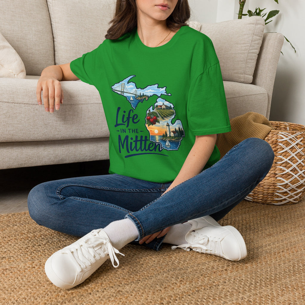 Life in the Mitten Michigan T-Shirt — Scenic State Pride Tee