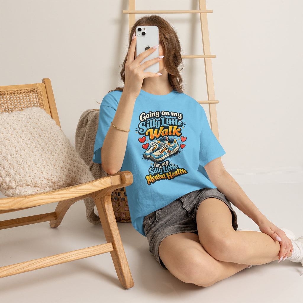 Mental Health Walk T-Shirt — "Going on My Silly Little Walk" Graphic Tee