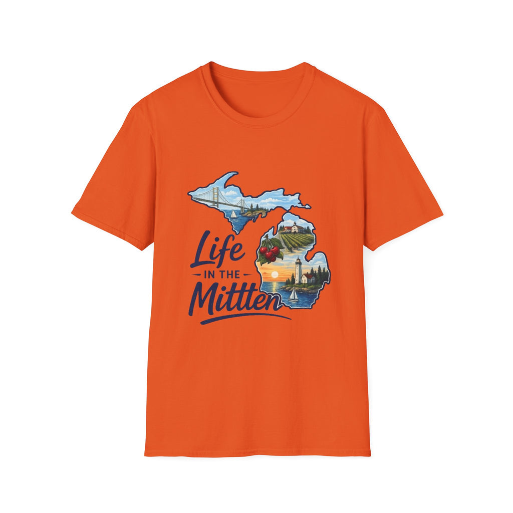 Life in the Mitten Michigan T-Shirt — Scenic State Pride Tee