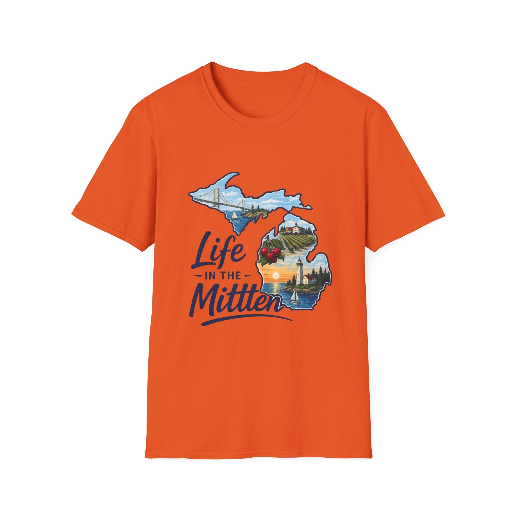 Life in the Mitten Michigan T-Shirt — Scenic State Pride Tee