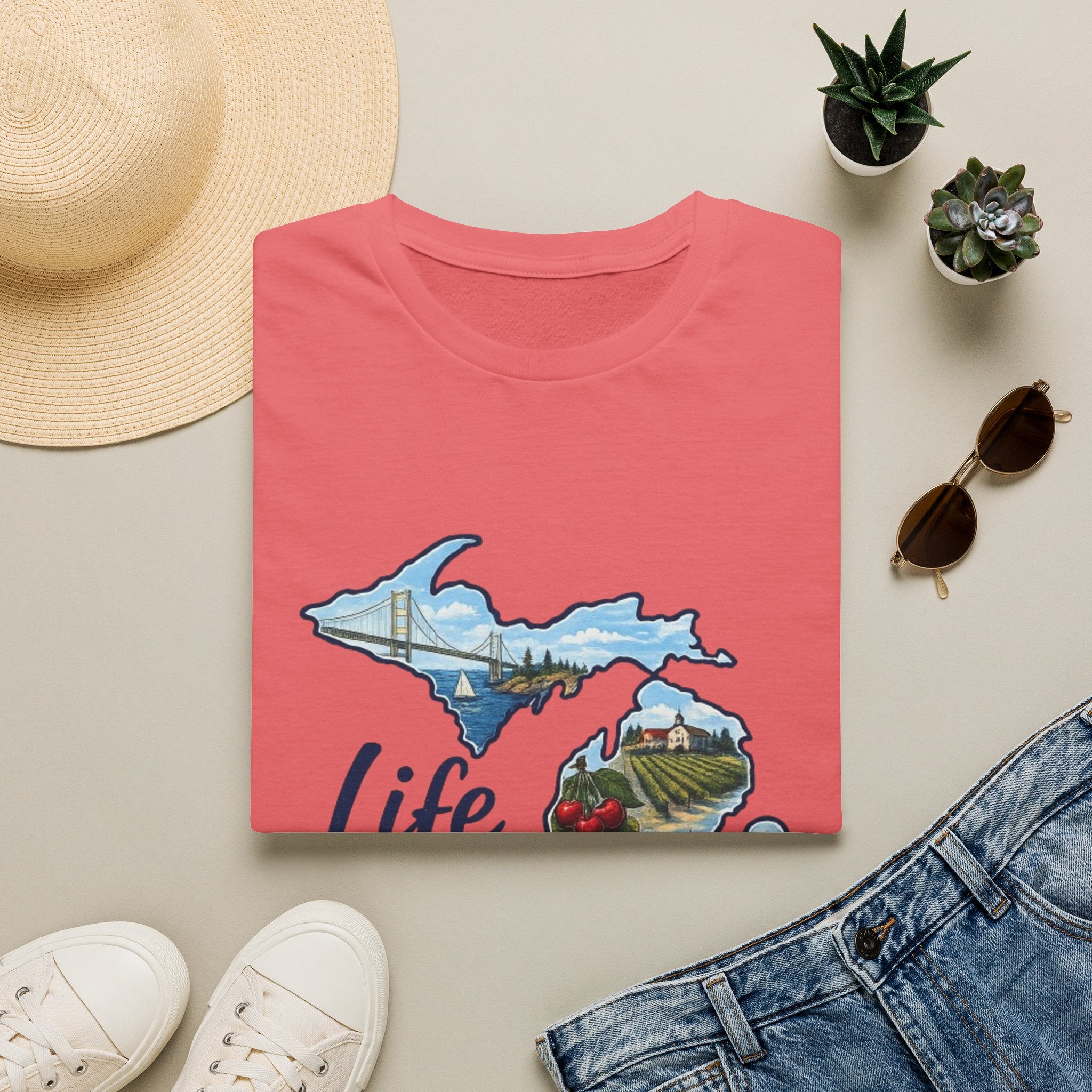 Life in the Mitten Michigan T-Shirt — Scenic State Pride Tee