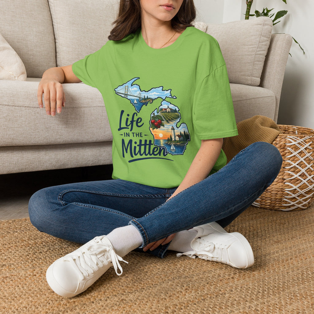 Life in the Mitten Michigan T-Shirt — Scenic State Pride Tee