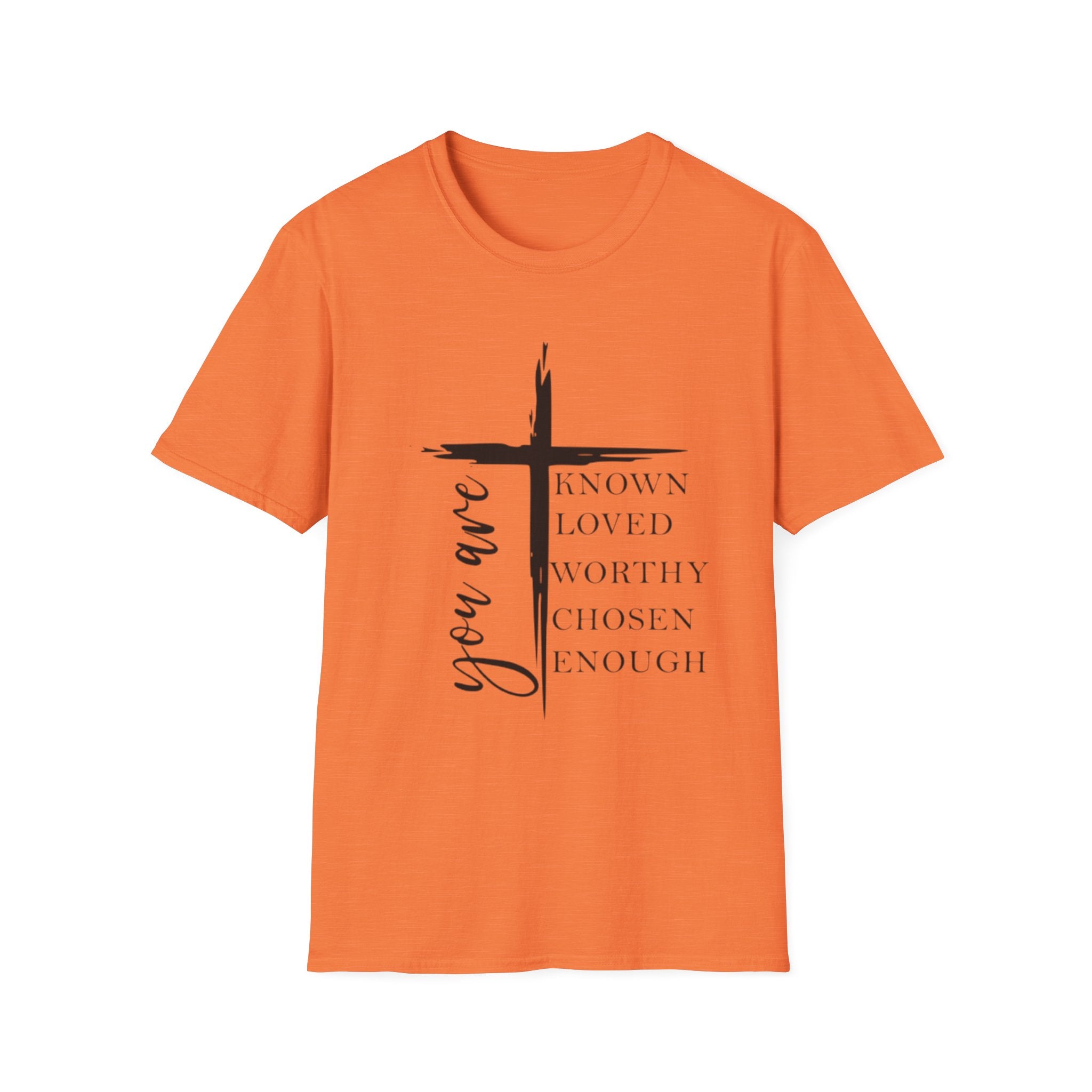 Christian Cross 'You Are' Inspirational T-Shirt — Known, Loved, Worthy, Chosen, Enough