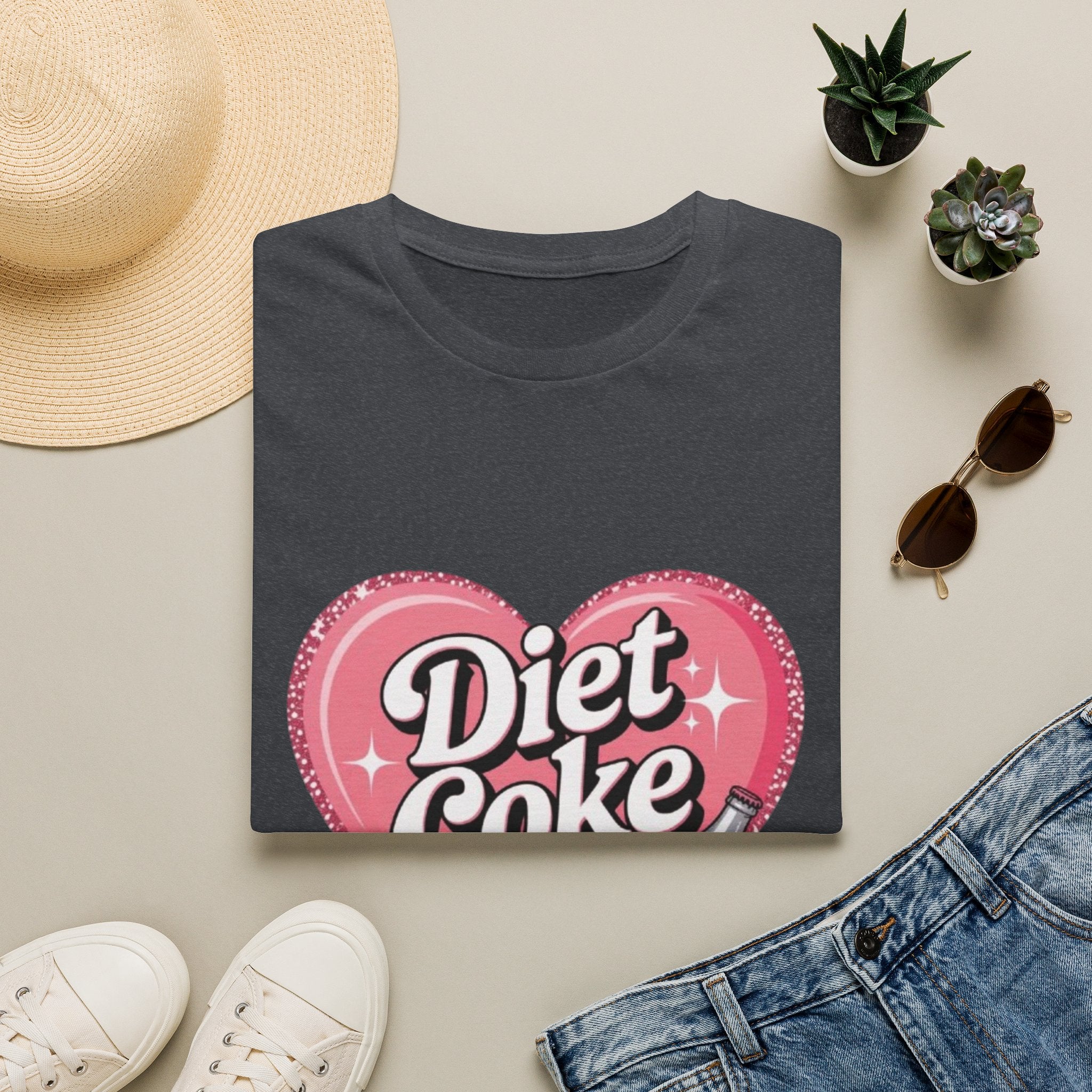 Diet Coke Girl T-Shirt — Retro Pink Heart Logo Tee for Soda Lovers