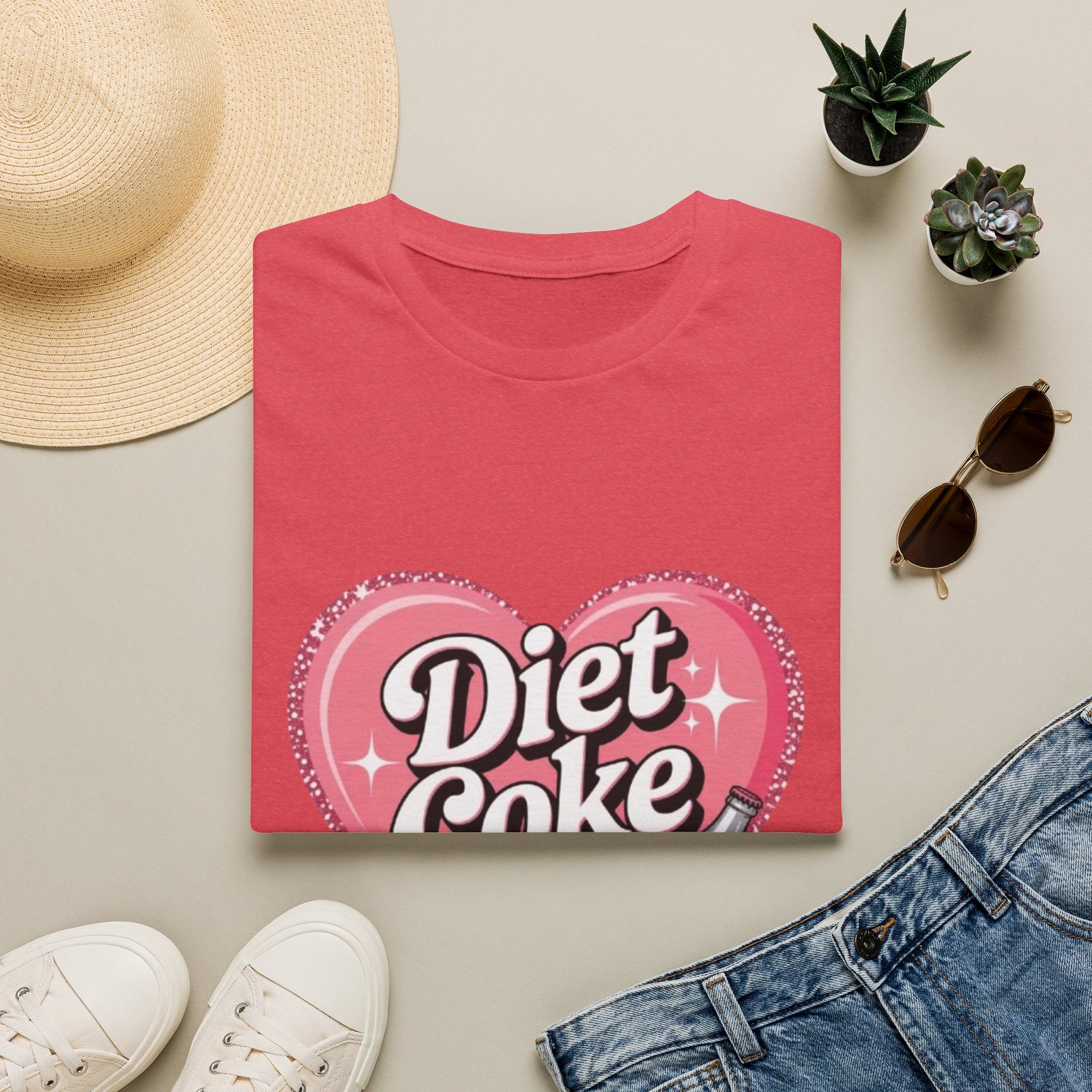 Diet Coke Girl T-Shirt — Retro Pink Heart Logo Tee for Soda Lovers