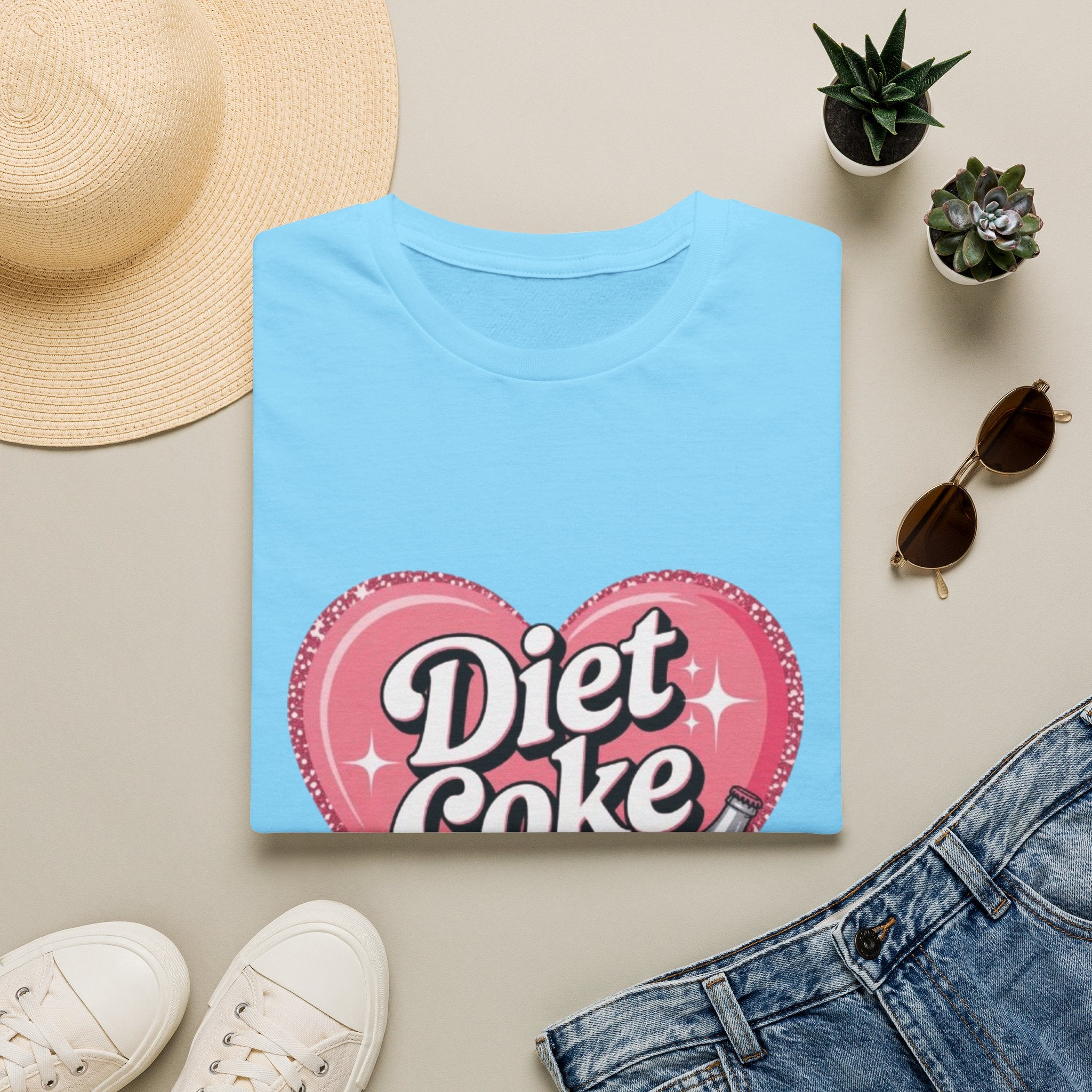 Diet Coke Girl T-Shirt — Retro Pink Heart Logo Tee for Soda Lovers
