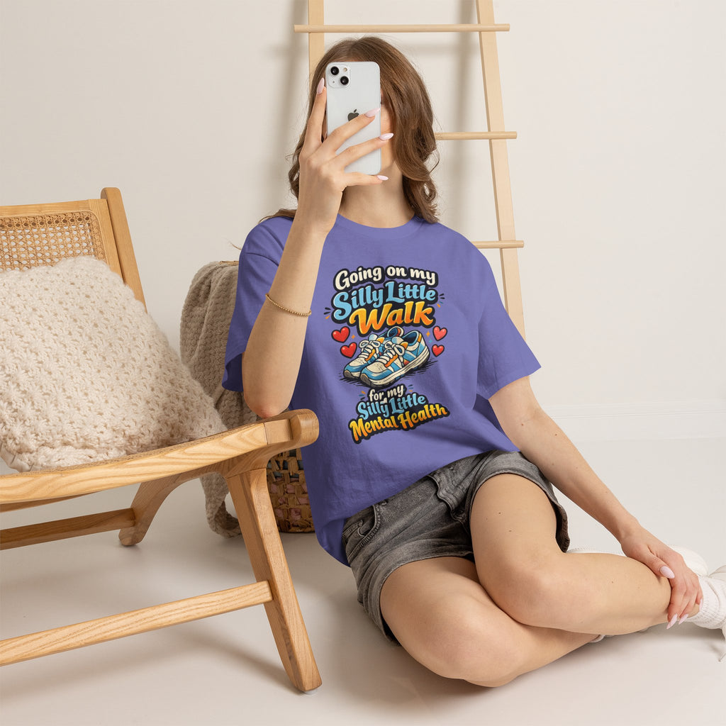Mental Health Walk T-Shirt — "Going on My Silly Little Walk" Graphic Tee