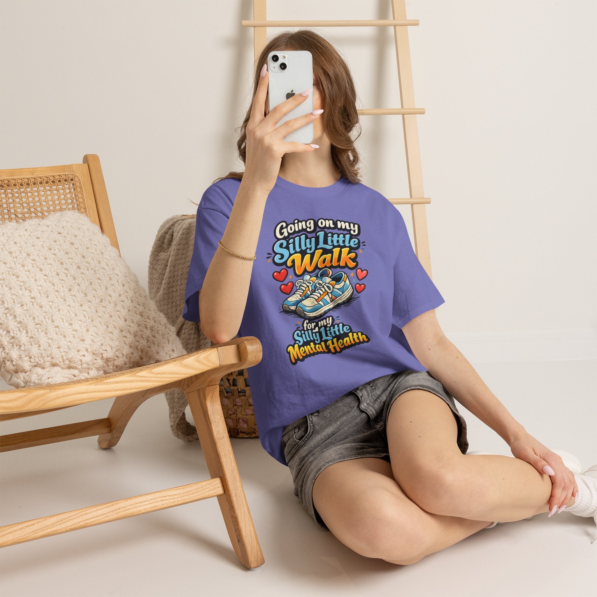 Mental Health Walk T-Shirt — "Going on My Silly Little Walk" Graphic Tee