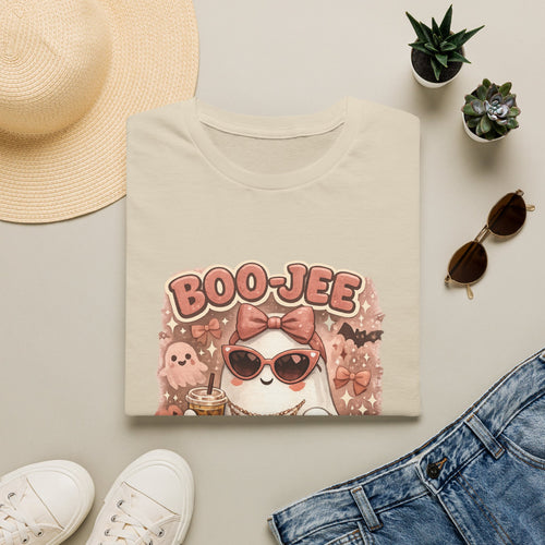 Boo-Jee Cute Ghost Graphic T-Shirt — Retro Halloween Kawaii Tee
