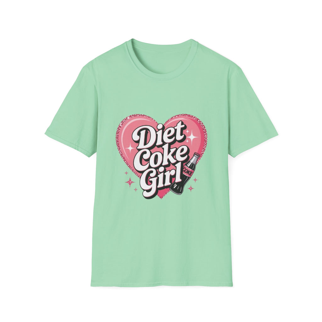 Diet Coke Girl T-Shirt — Retro Pink Heart Logo Tee for Soda Lovers