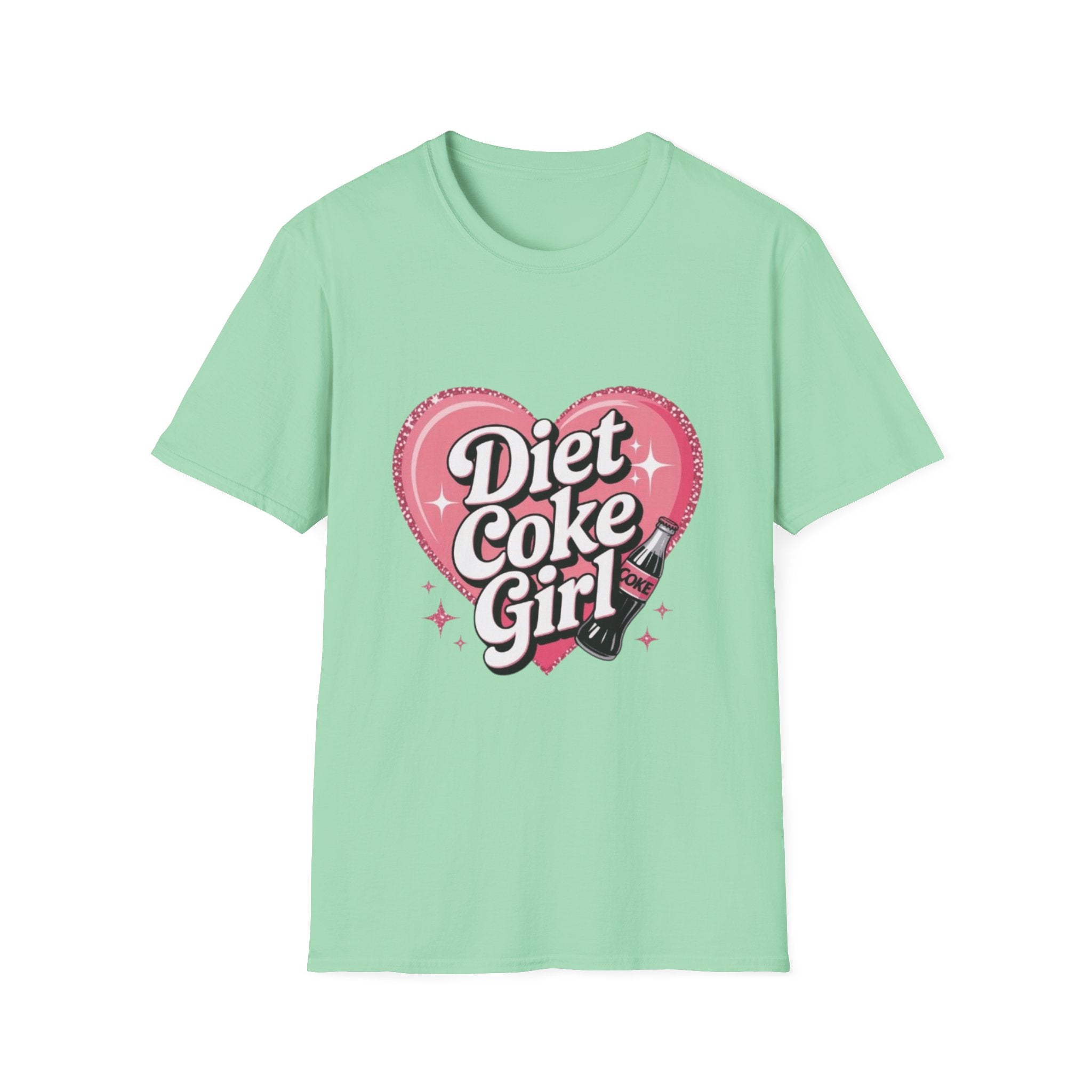 Diet Coke Girl T-Shirt — Retro Pink Heart Logo Tee for Soda Lovers