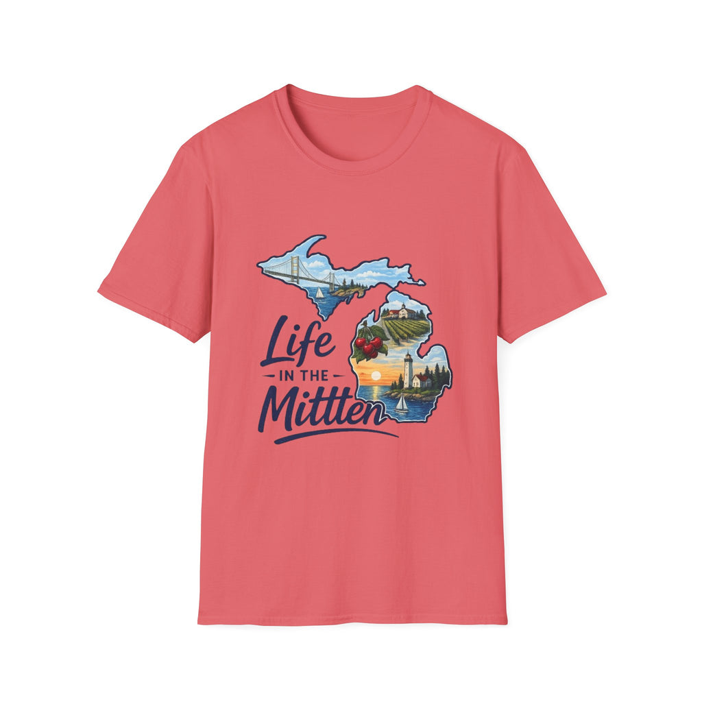 Life in the Mitten Michigan T-Shirt — Scenic State Pride Tee