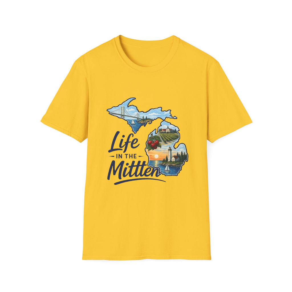 Life in the Mitten Michigan T-Shirt — Scenic State Pride Tee