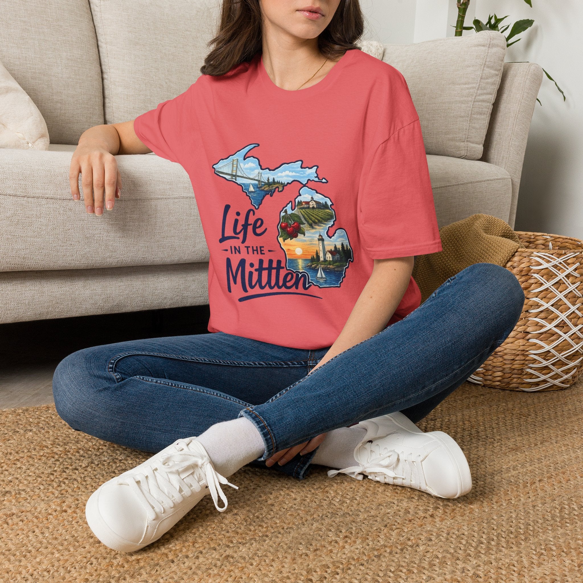 Life in the Mitten Michigan T-Shirt — Scenic State Pride Tee