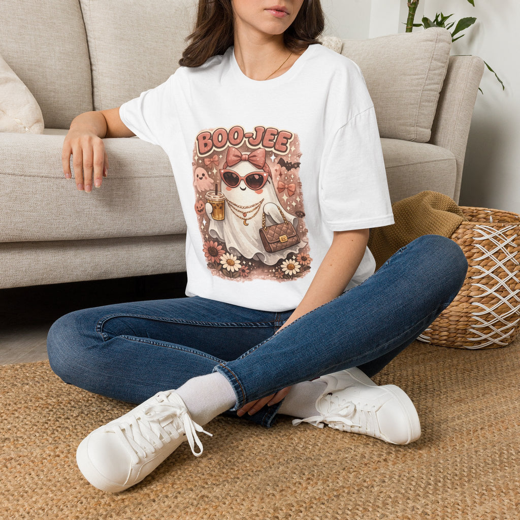 Boo-Jee Cute Ghost Graphic T-Shirt — Retro Halloween Kawaii Tee
