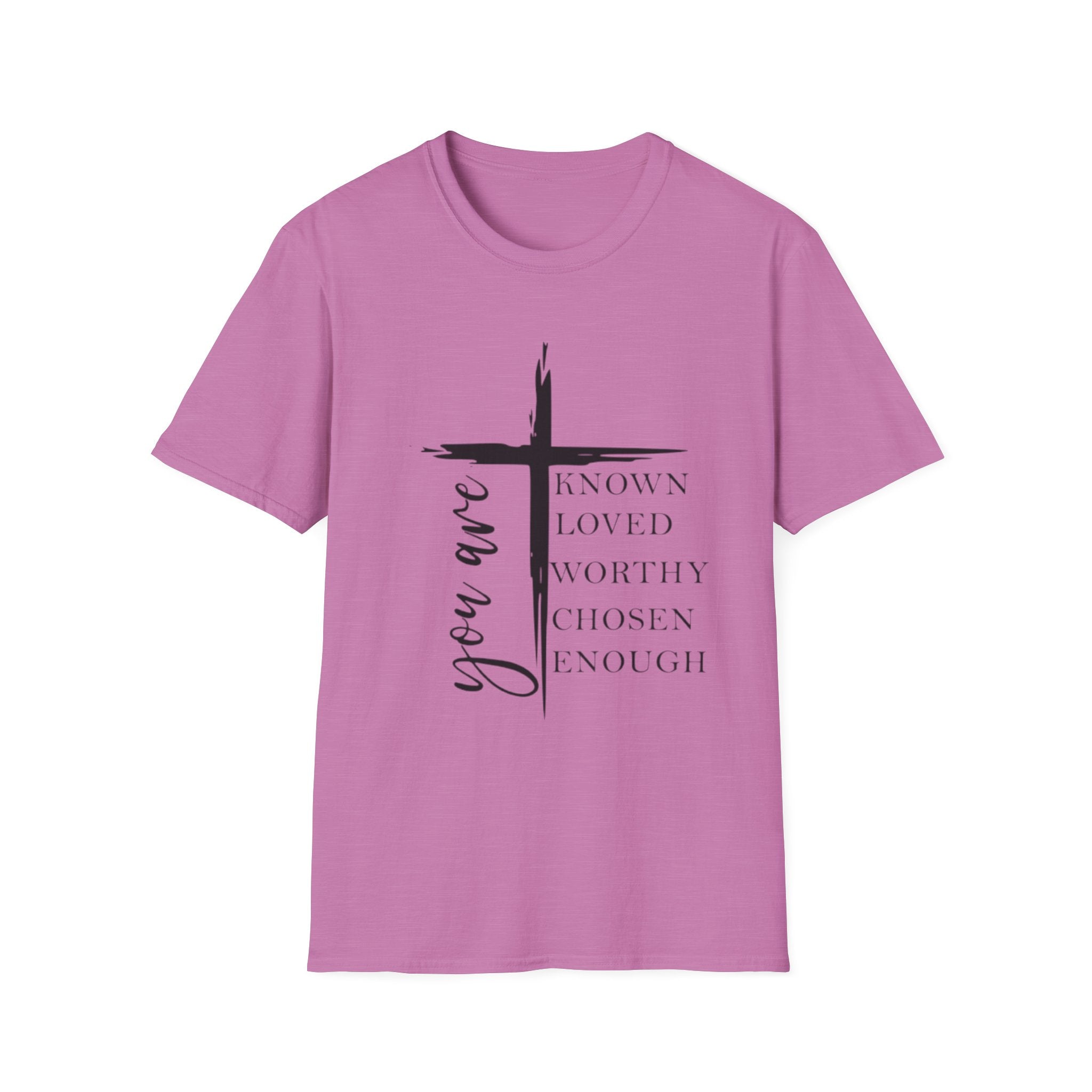 Christian Cross 'You Are' Inspirational T-Shirt — Known, Loved, Worthy, Chosen, Enough