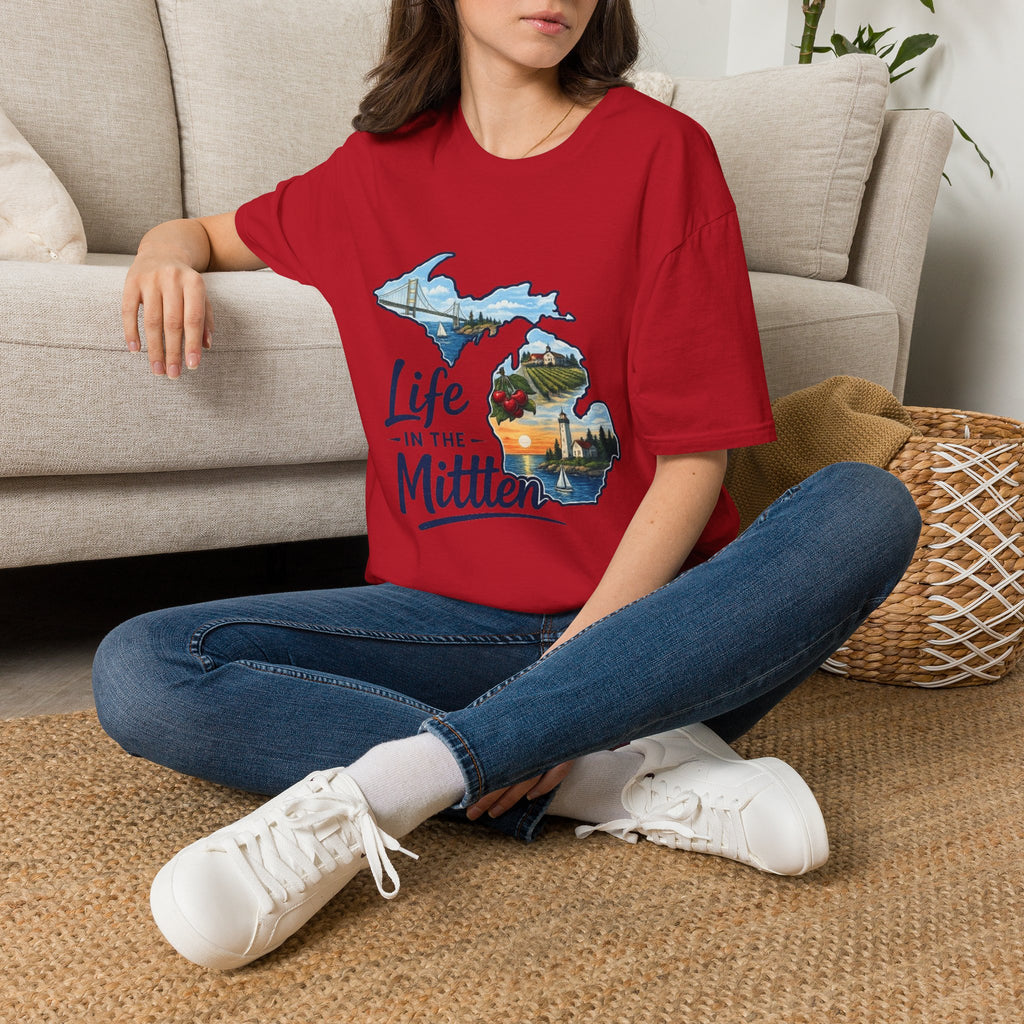 Life in the Mitten Michigan T-Shirt — Scenic State Pride Tee