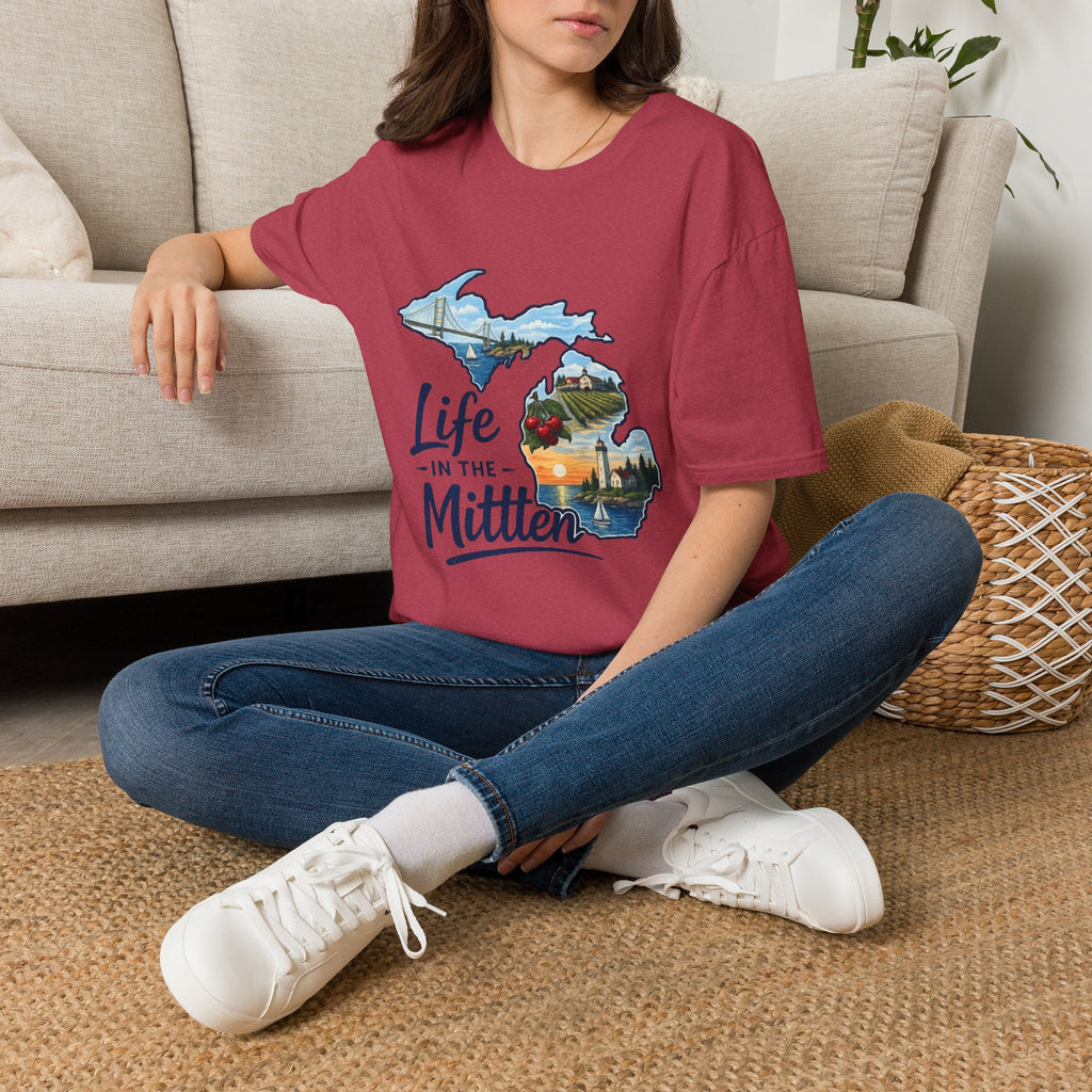 Life in the Mitten Michigan T-Shirt — Scenic State Pride Tee