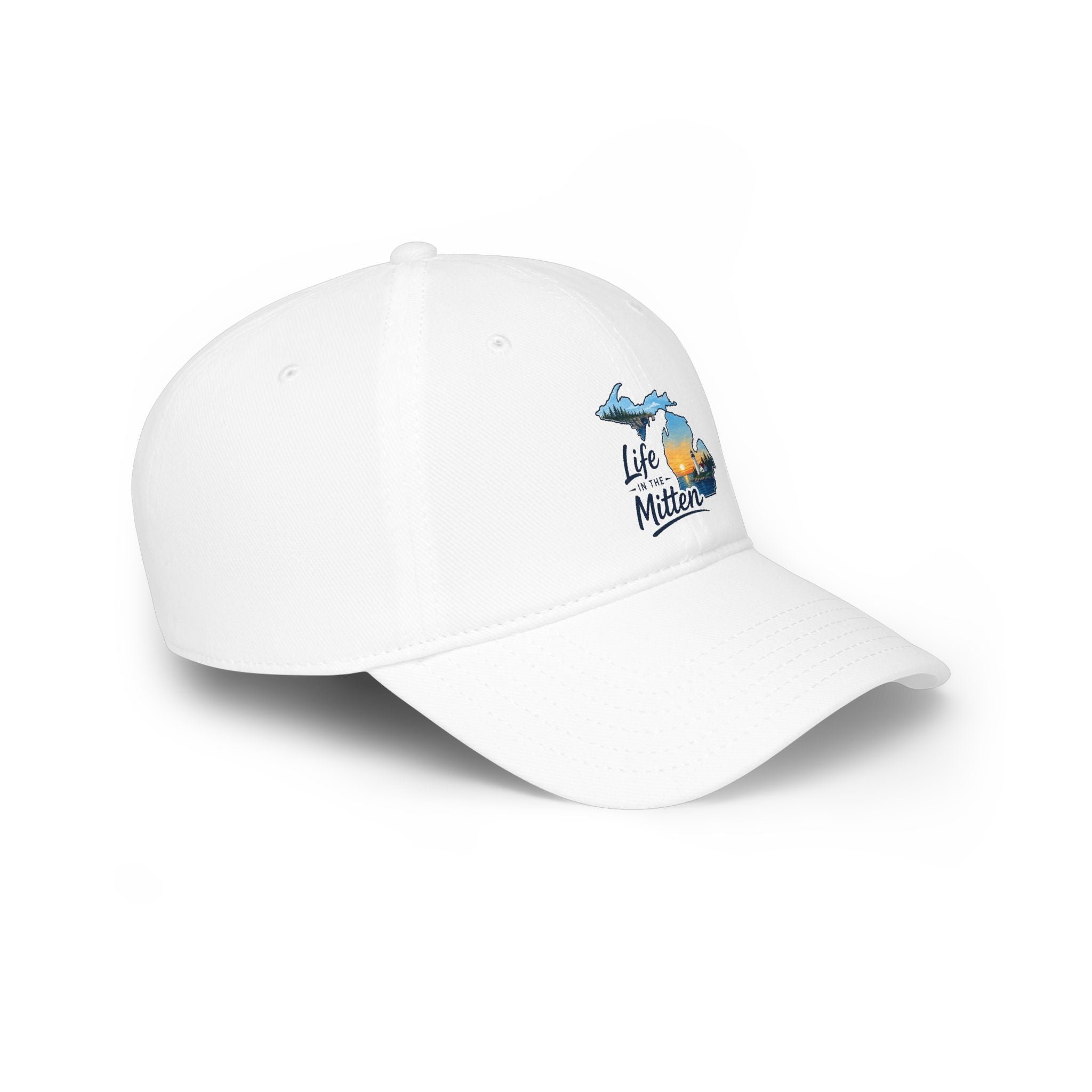 Life in the Mitten Cap — Michigan Map Sunset Baseball Hat