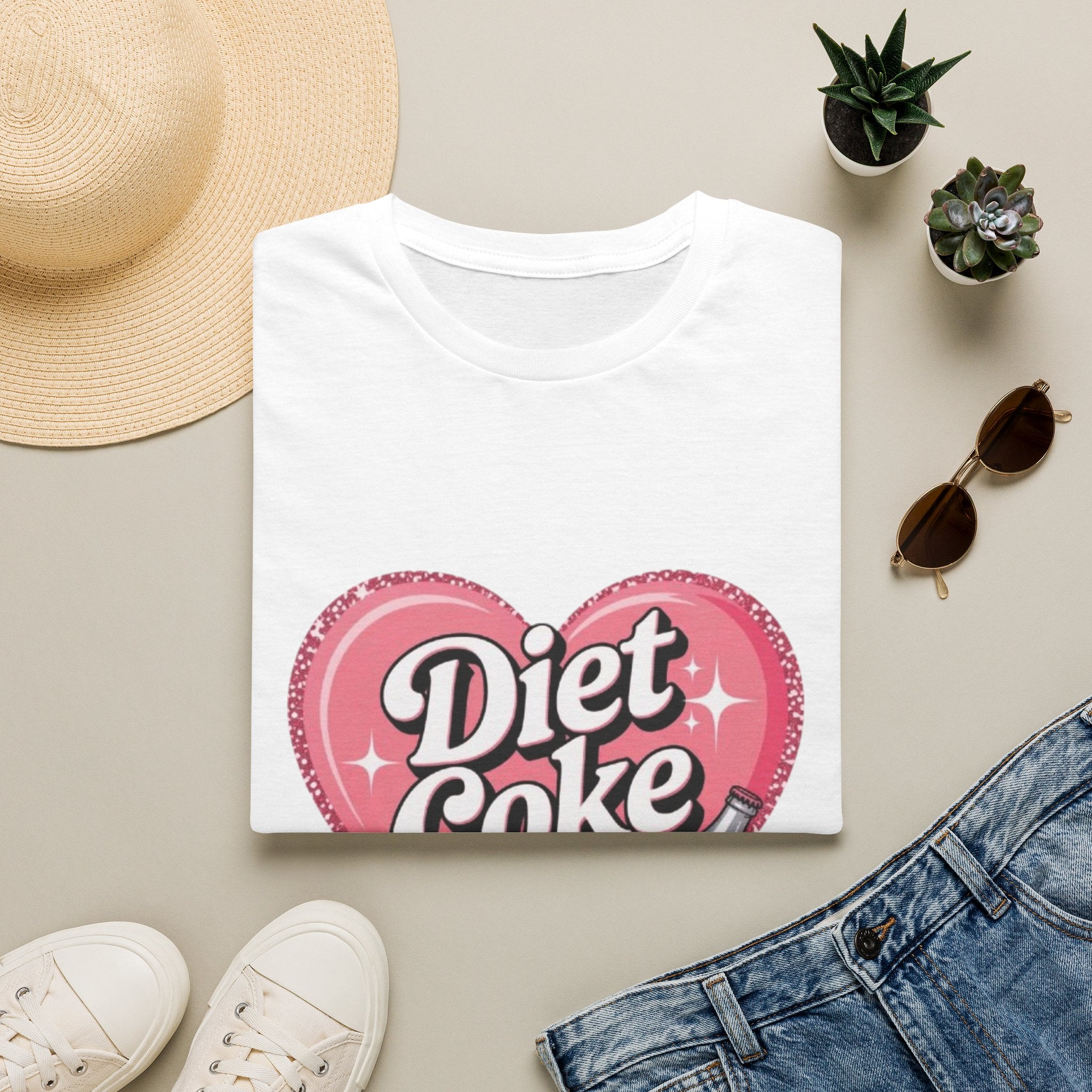 Diet Coke Girl T-Shirt — Retro Pink Heart Logo Tee for Soda Lovers