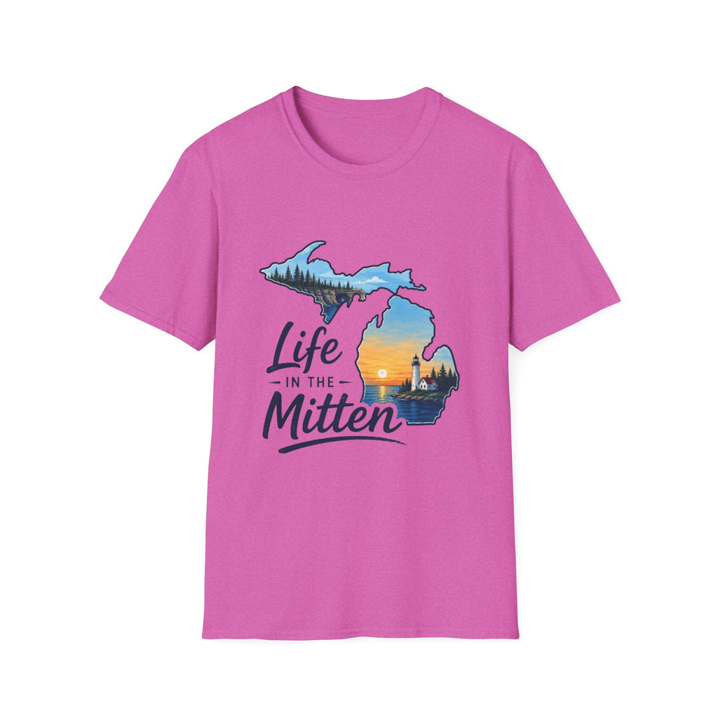 Michigan 'Life in the Mitten' T-Shirt — Scenic Upper & Lower Peninsula Sunset Tee